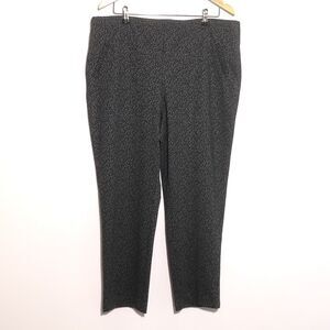 Chico’s Pants Womens XL 16 Gray Fabulously Slimming Pull On Ankle Animal Print